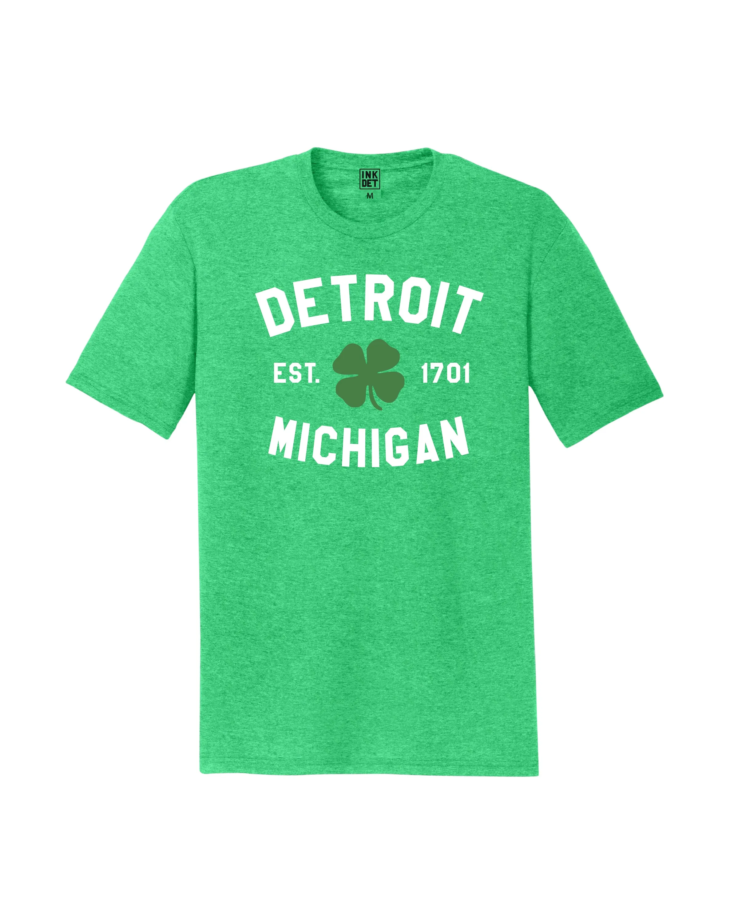 Ink Detroit - Detroit Michigan 1701 Cloverleaf - T-Shirt - Green Micro Perforation Elegant Detail