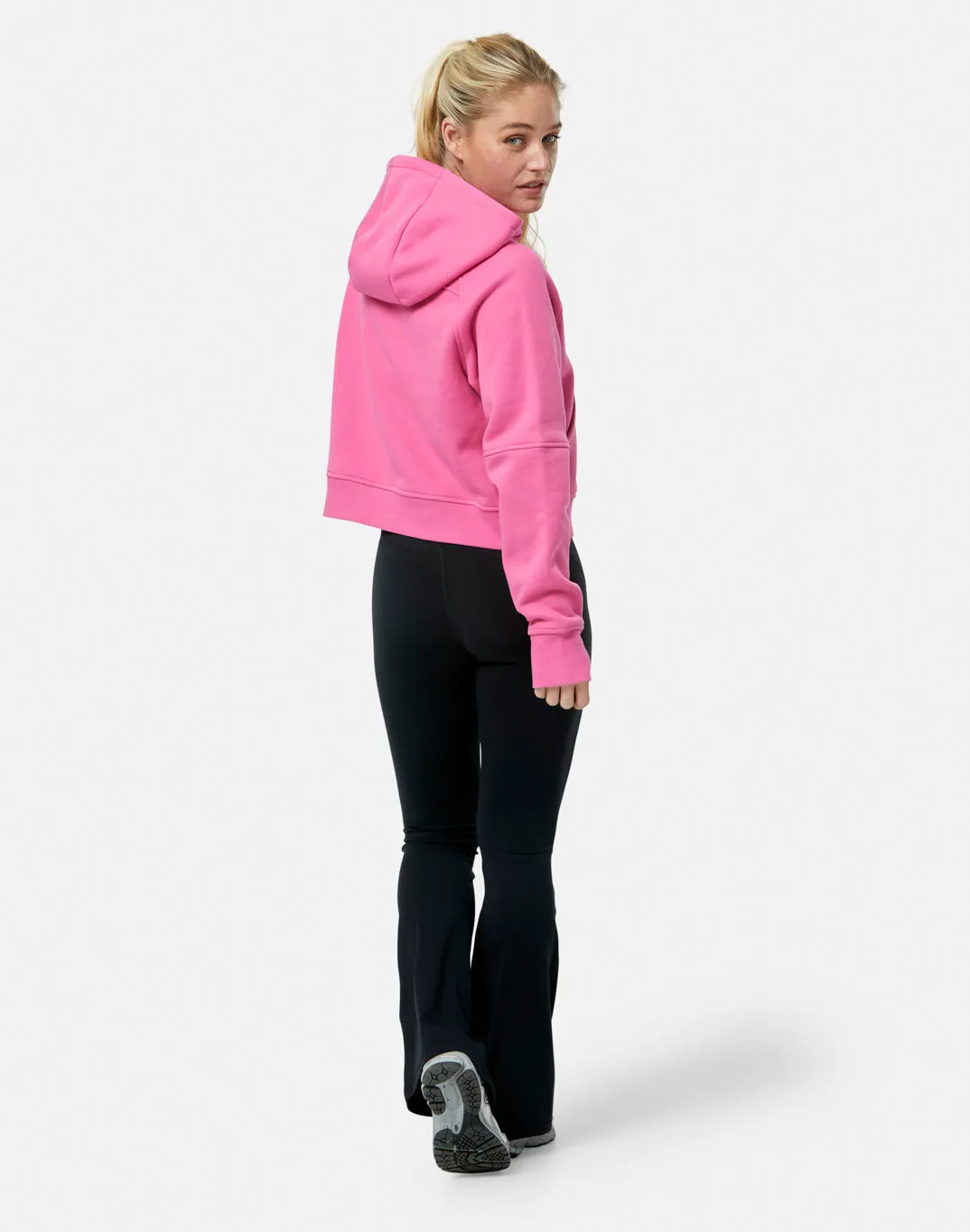 product business casual suitability Sierra Half Zip Crop Hoodie in Sangria Sunset