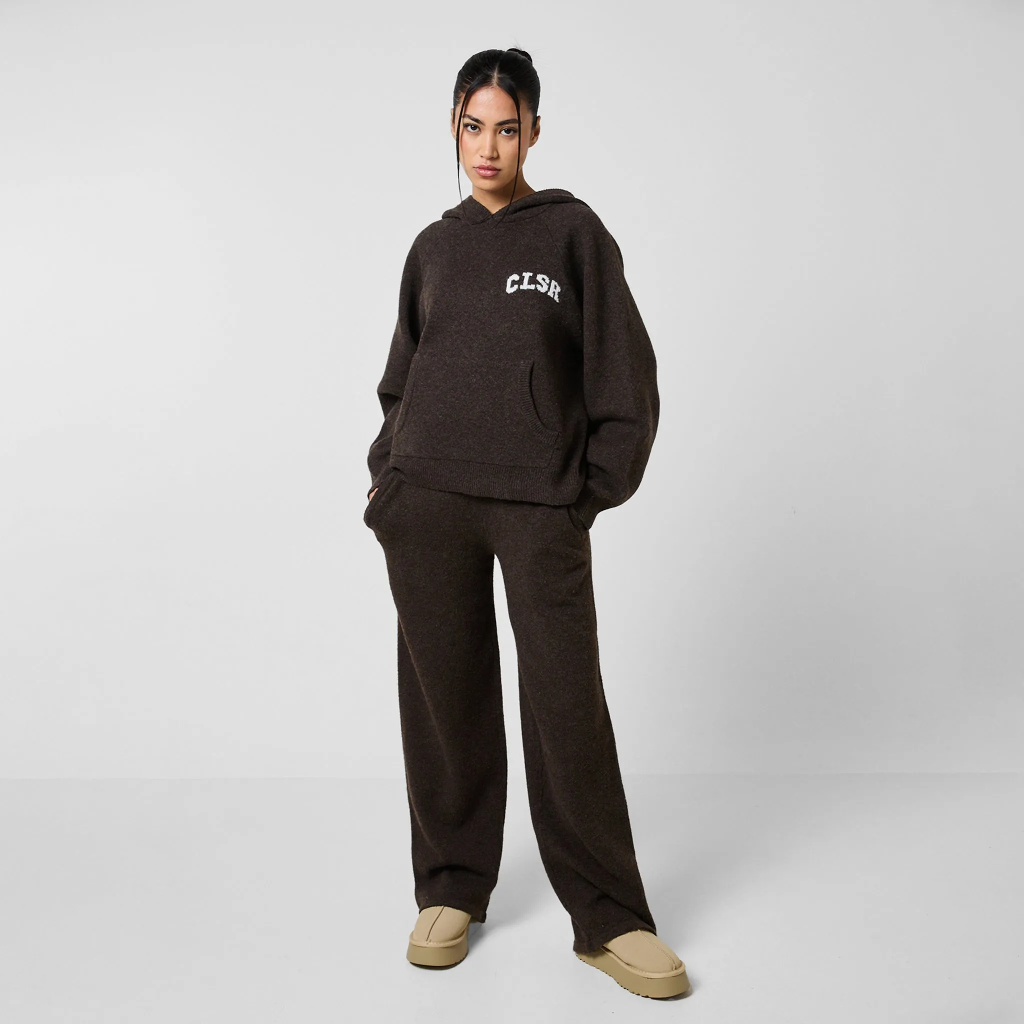 Weekend Fit product vacation wear freedom Knit CLSR Hoodie | Brown Marl