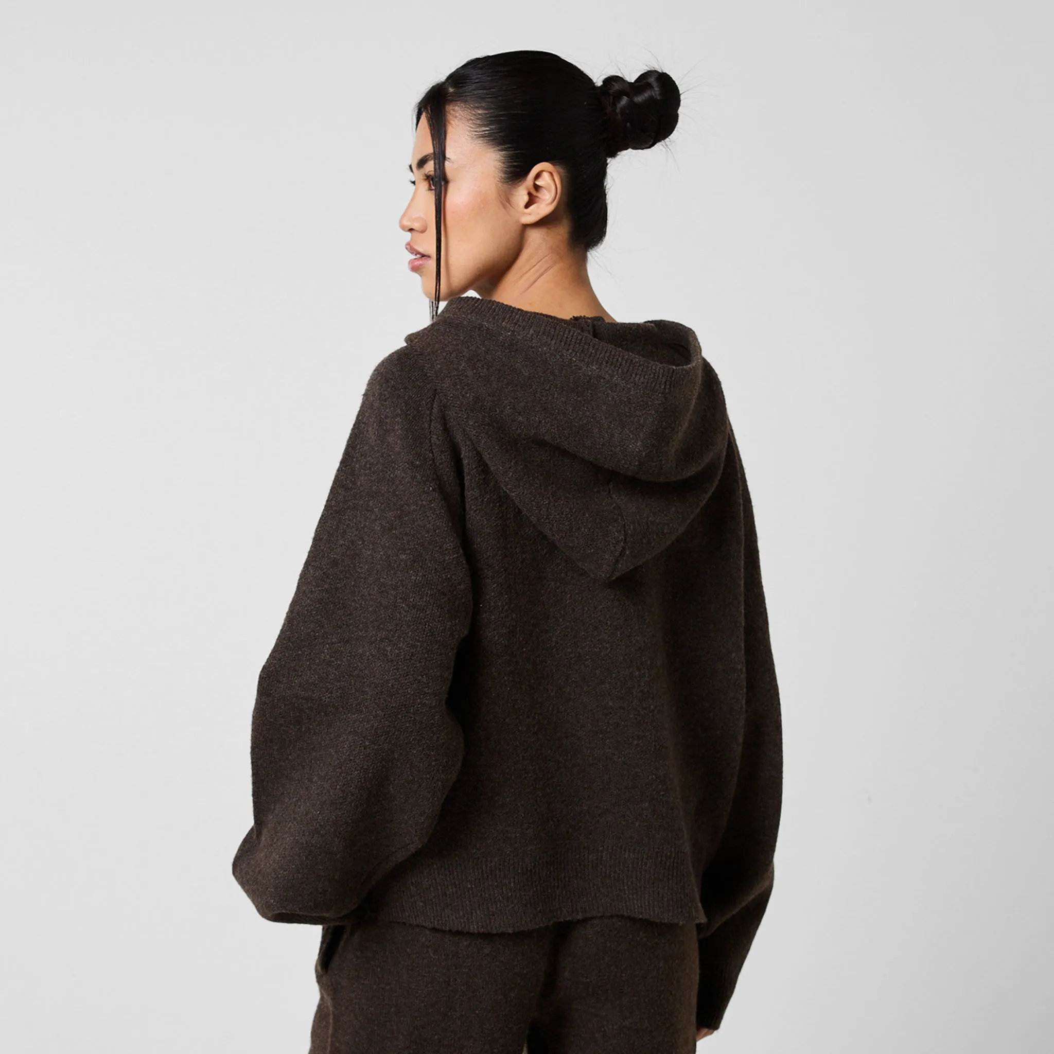Knit CLSR Hoodie | Brown Marl Comfy Mood