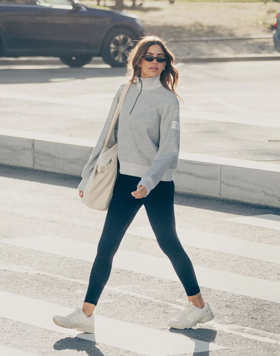 product graduation pride Athletic Ribbed Quarter Zip in Grey Melange