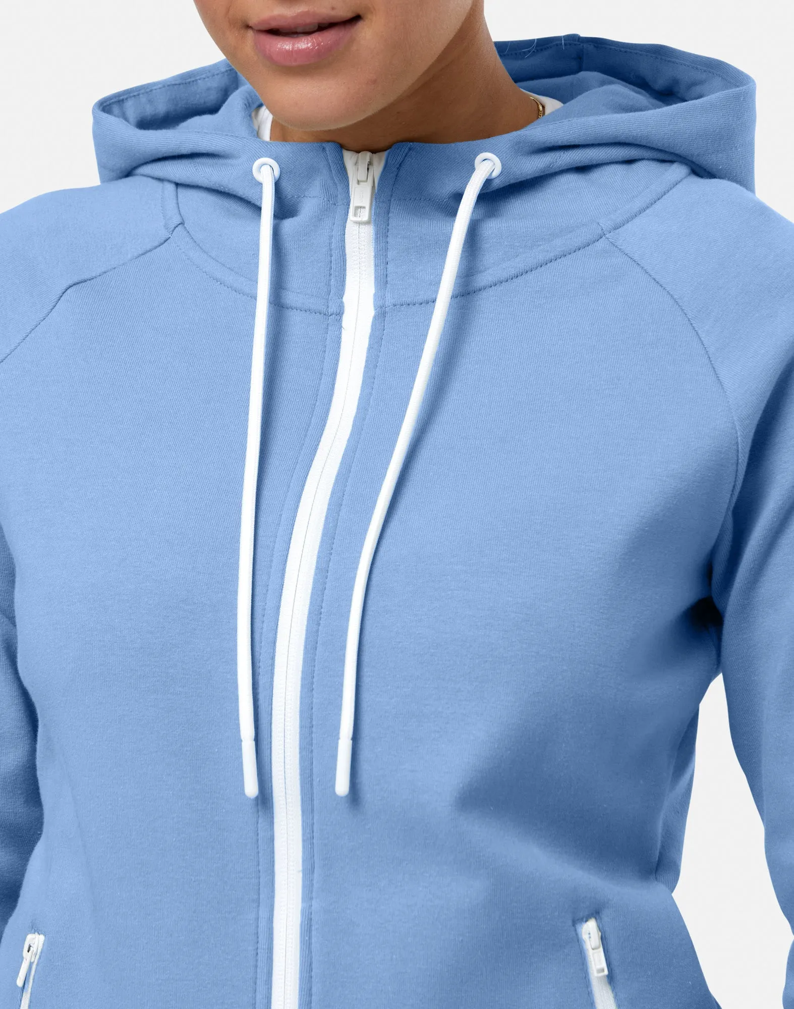 Cozy Streetwear Yoga wear Chill Zip Hoodie in Oasis Blue