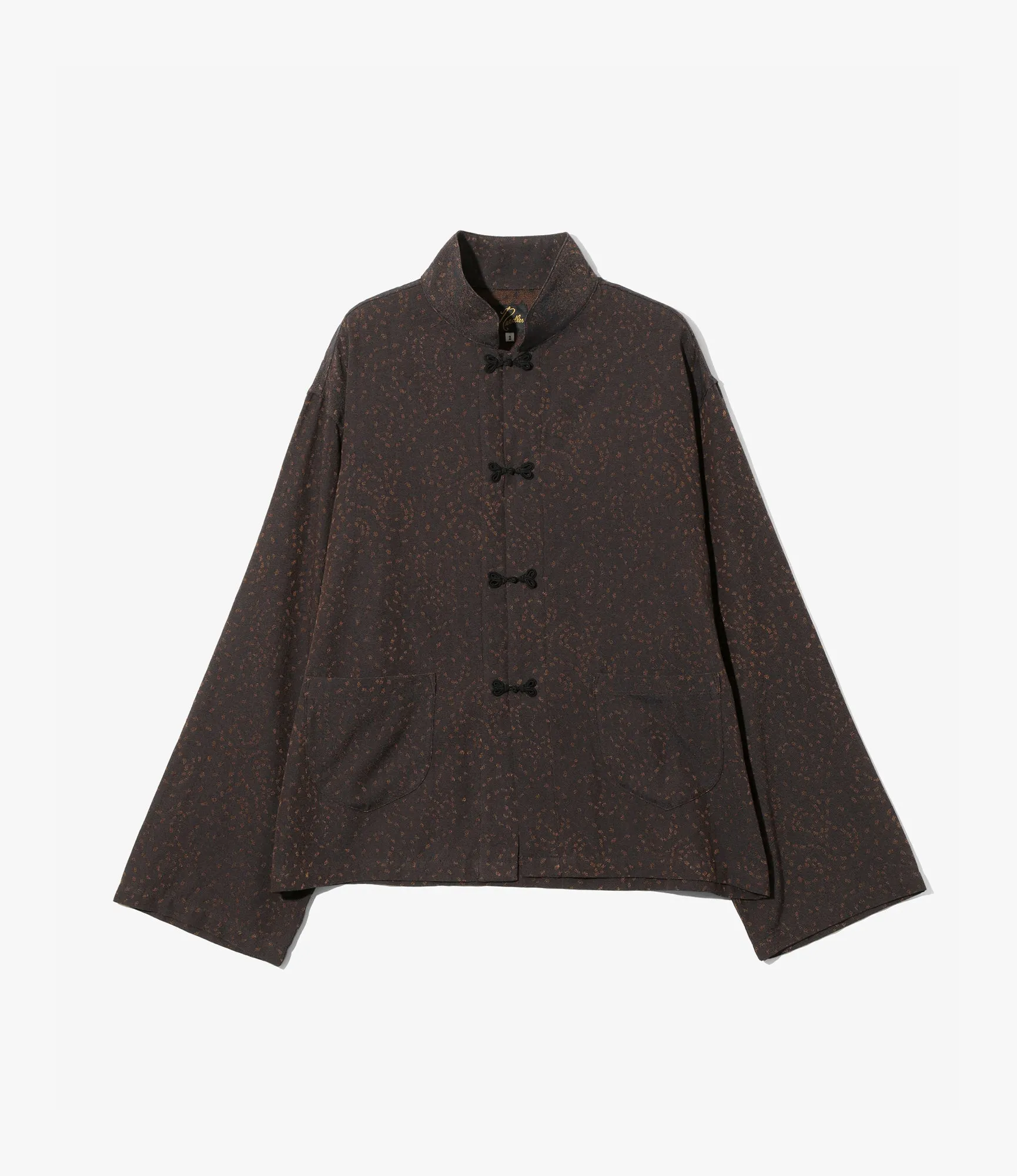 China Shirt ?C Brown Abstract Jacquard Casual Wear