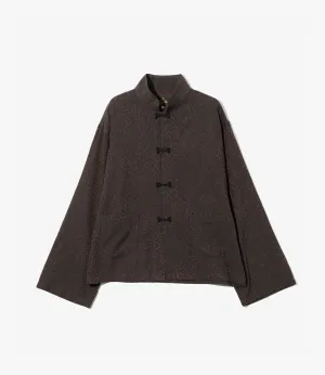 China Shirt ?C Brown Abstract Jacquard Casual Wear