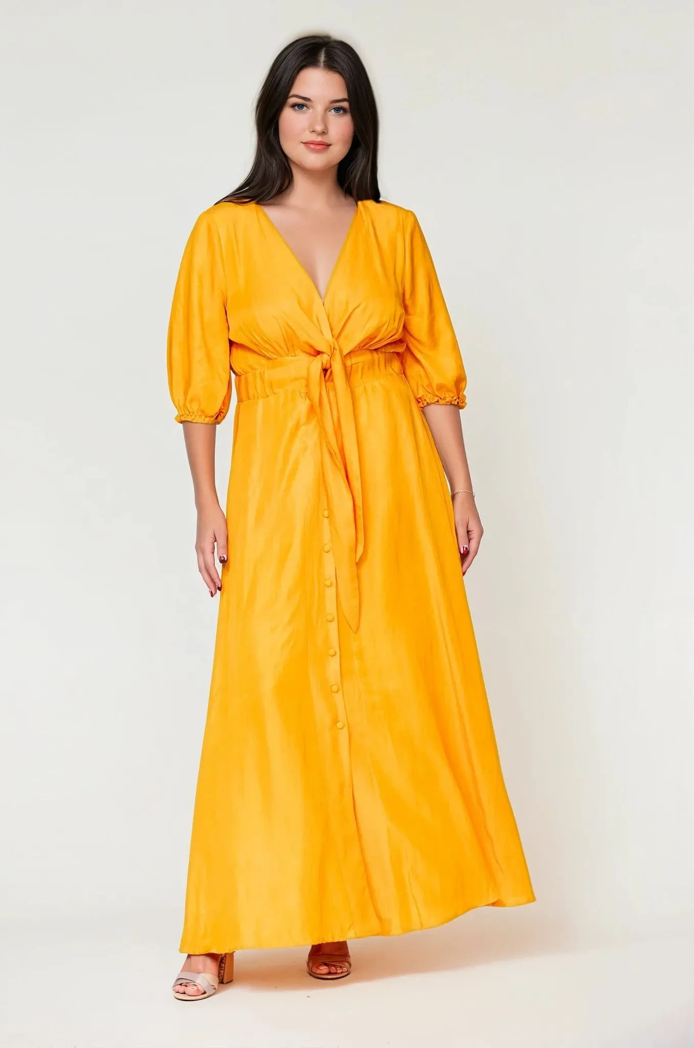 Airy Layer Riviere Dress Long Mango - Clearance Sale
