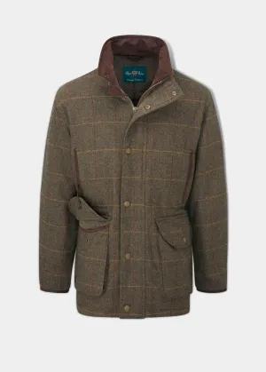 Combrook Men's Tweed Shooting Field Coat In Teak - Shooting Fit Stylish Comfort WaterRepellentFabric