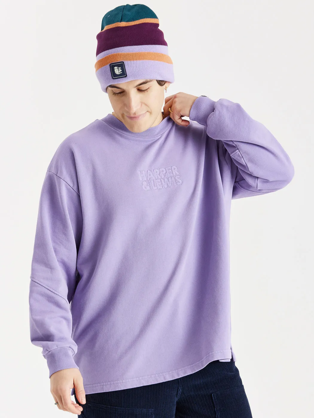 Sporty essentials product office appropriateness Camille Oversized Sweater Deep Lavender