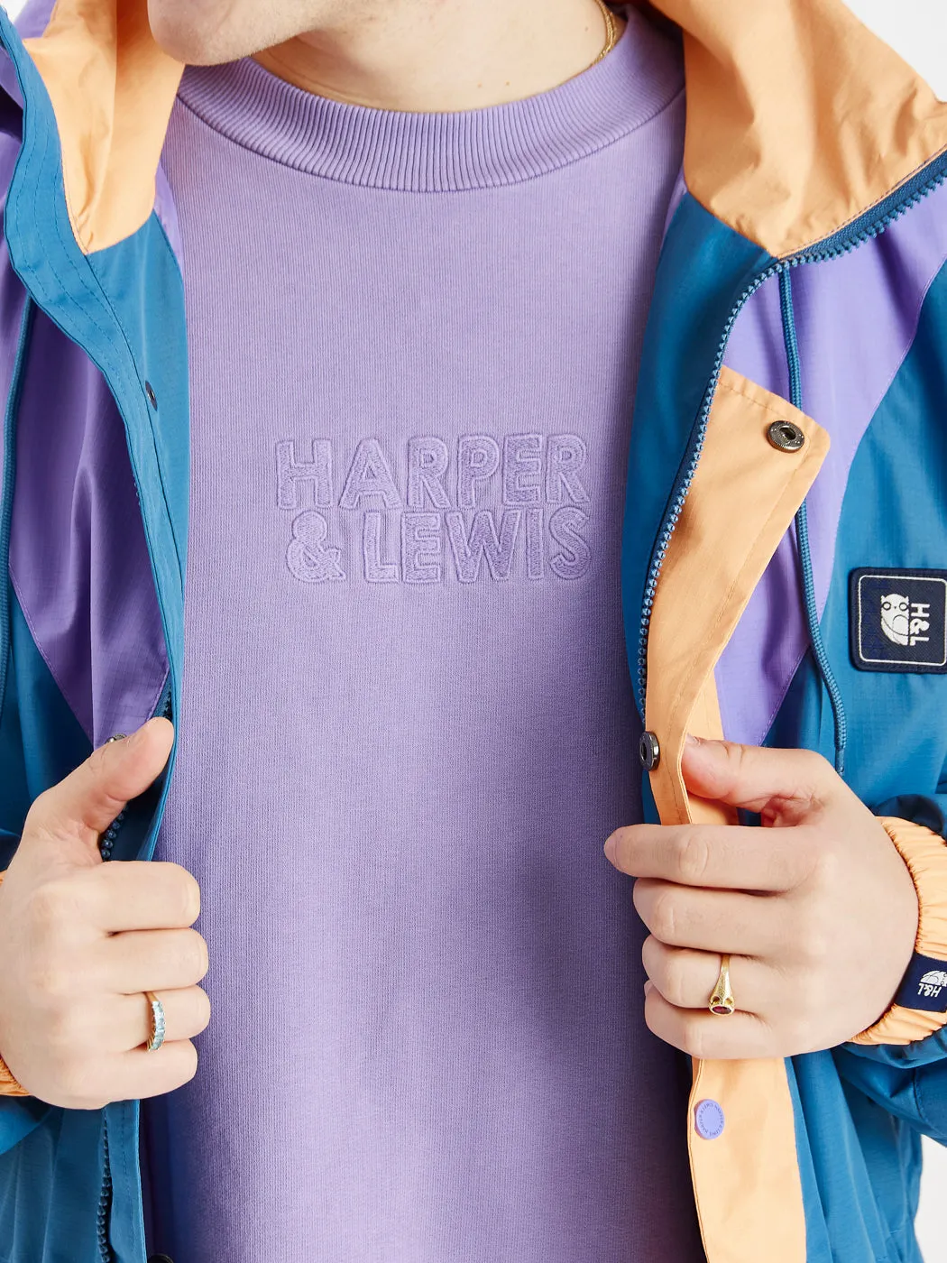 Camille Oversized Sweater Deep Lavender Retro Print casual top