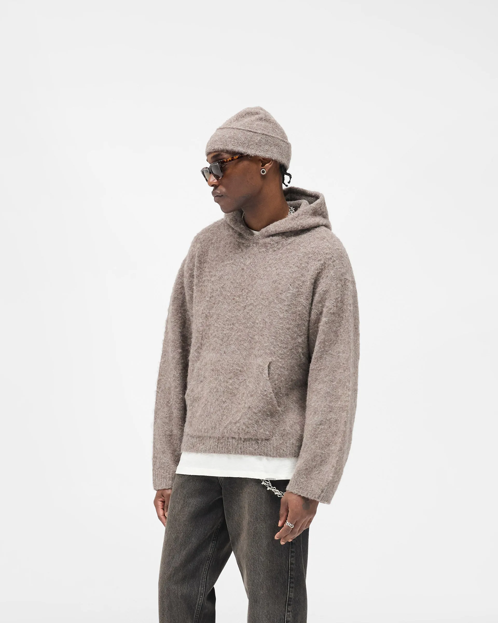 AdjustableWaist Morning Walk Textured Borg Hoodie - Nero