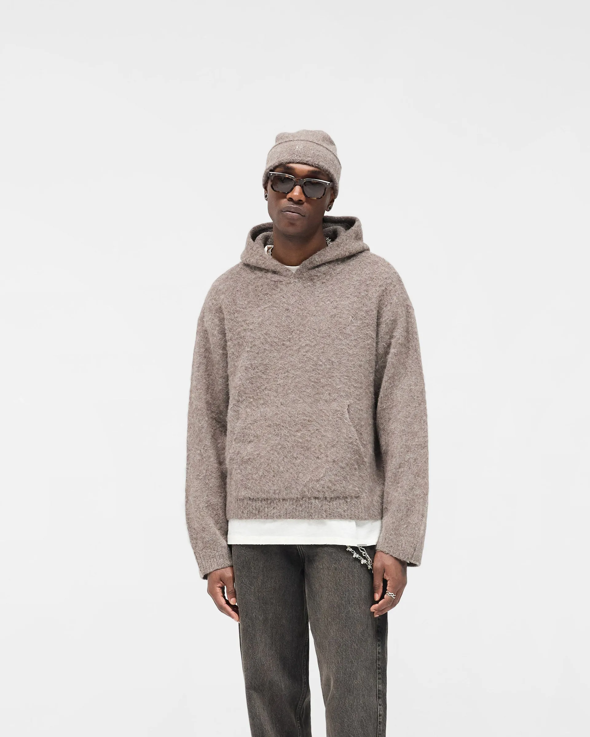 Textured Borg Hoodie - Nero Comfortable Shoes