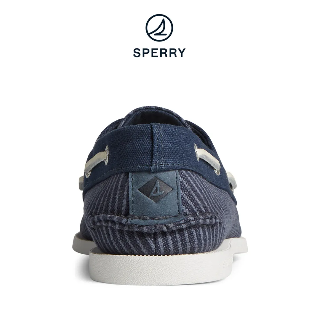 Steady Ride Tidy Lines Sperry Men's Authentic Original? Nautical Leather Boat Shoe Navy (STS25254)