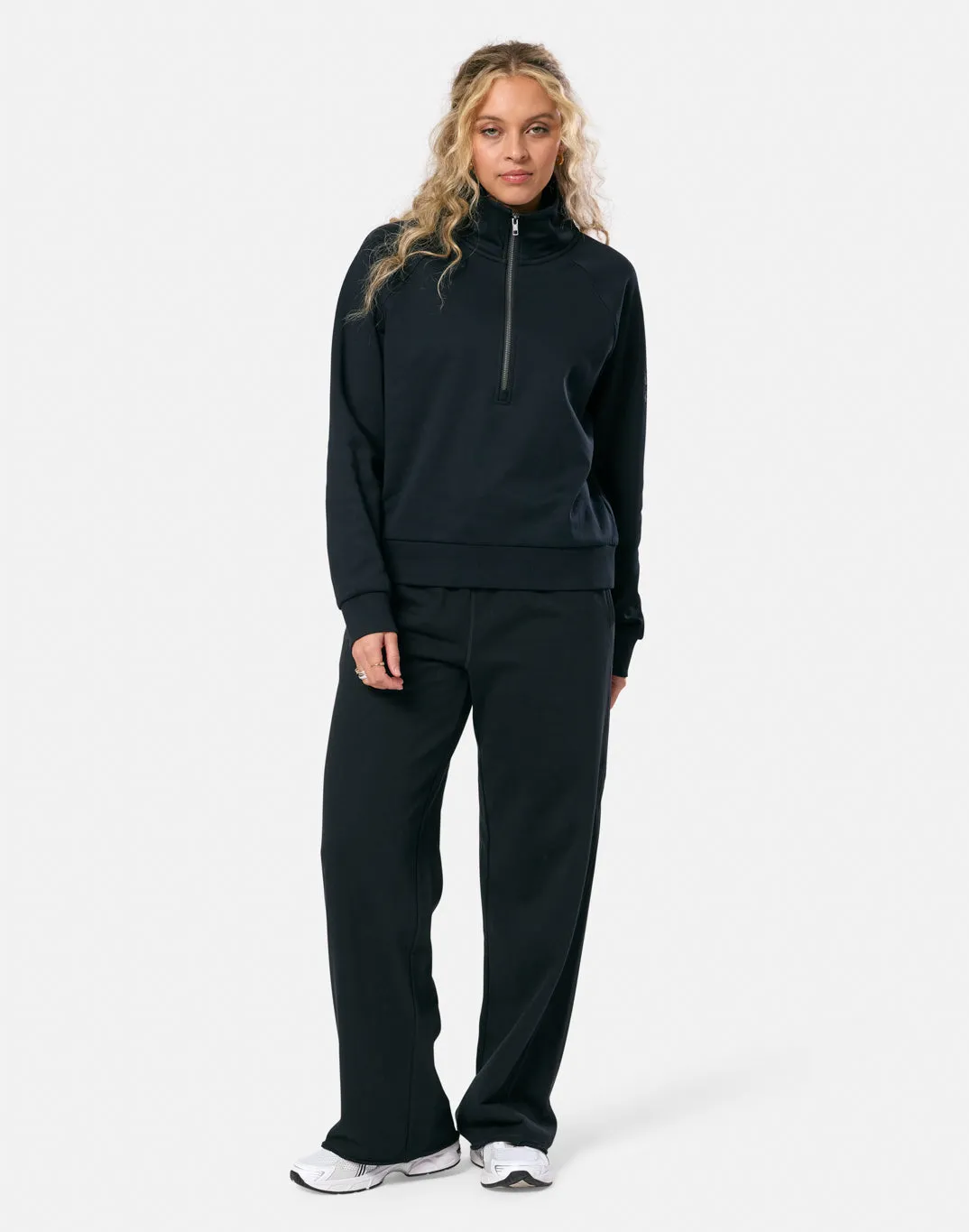 Clubhouse Quarter Zip in Black product fair trade product terry cloth absorbency