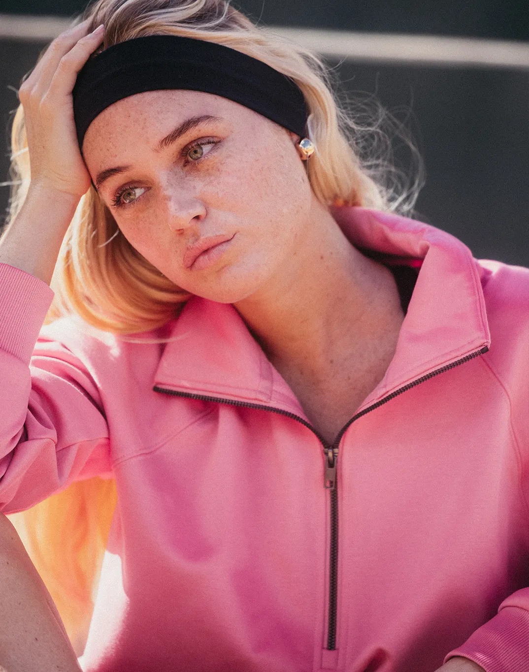 Blend absorbent Clubhouse Quarter Zip in Blush