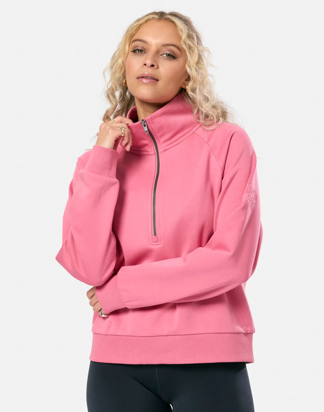 Eco Friendly Clubhouse Quarter Zip in Blush
