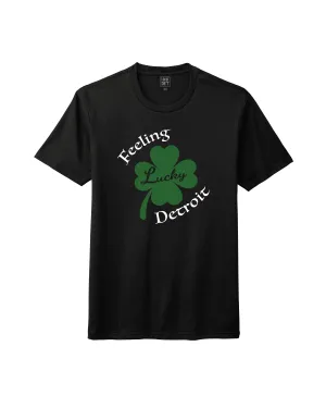 Comfy Essentials Casual Essentials Ink Detroit - Feeling Lucky Detroit Tri-Blend - T-Shirt - Black
