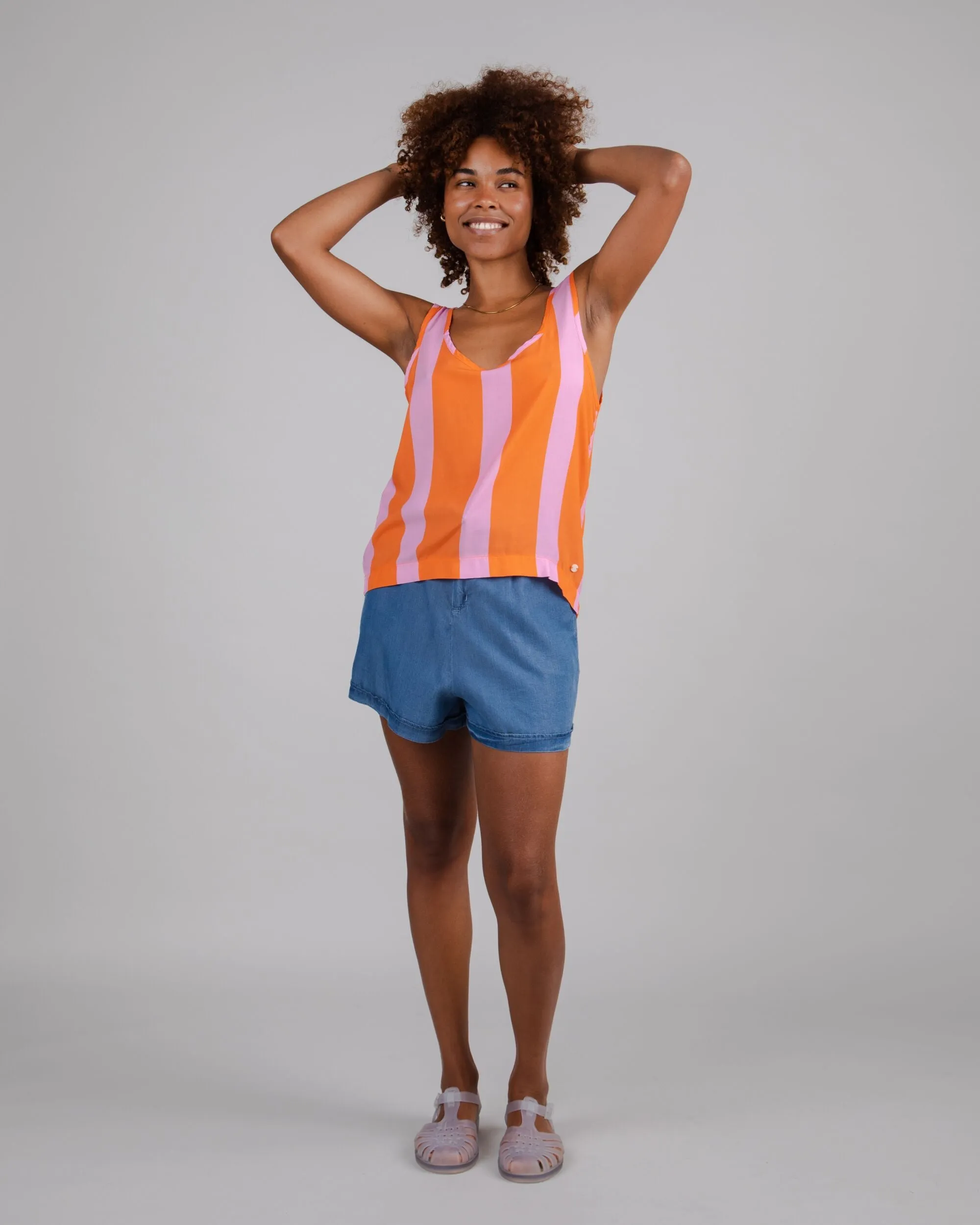 Color Block Tank Top Orange ColorfastFabricTech