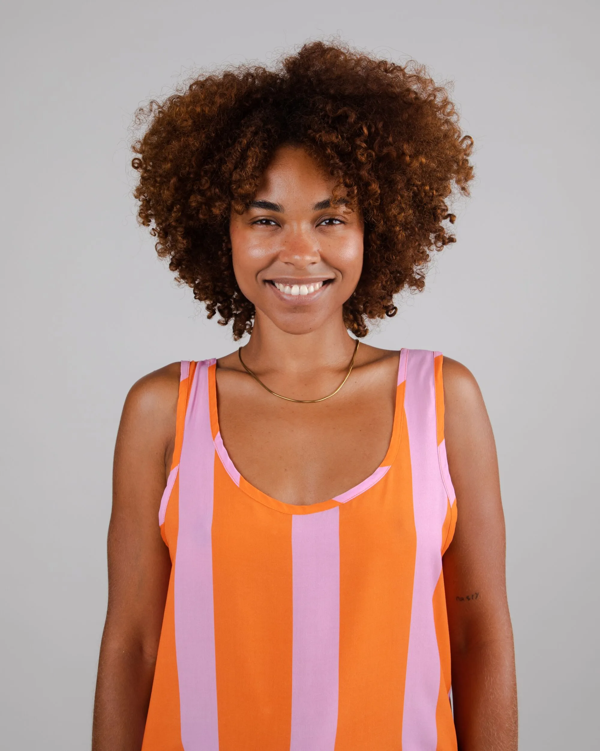 Breathable Performance Color Block Tank Top Orange