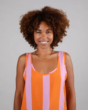 Breathable Performance Color Block Tank Top Orange
