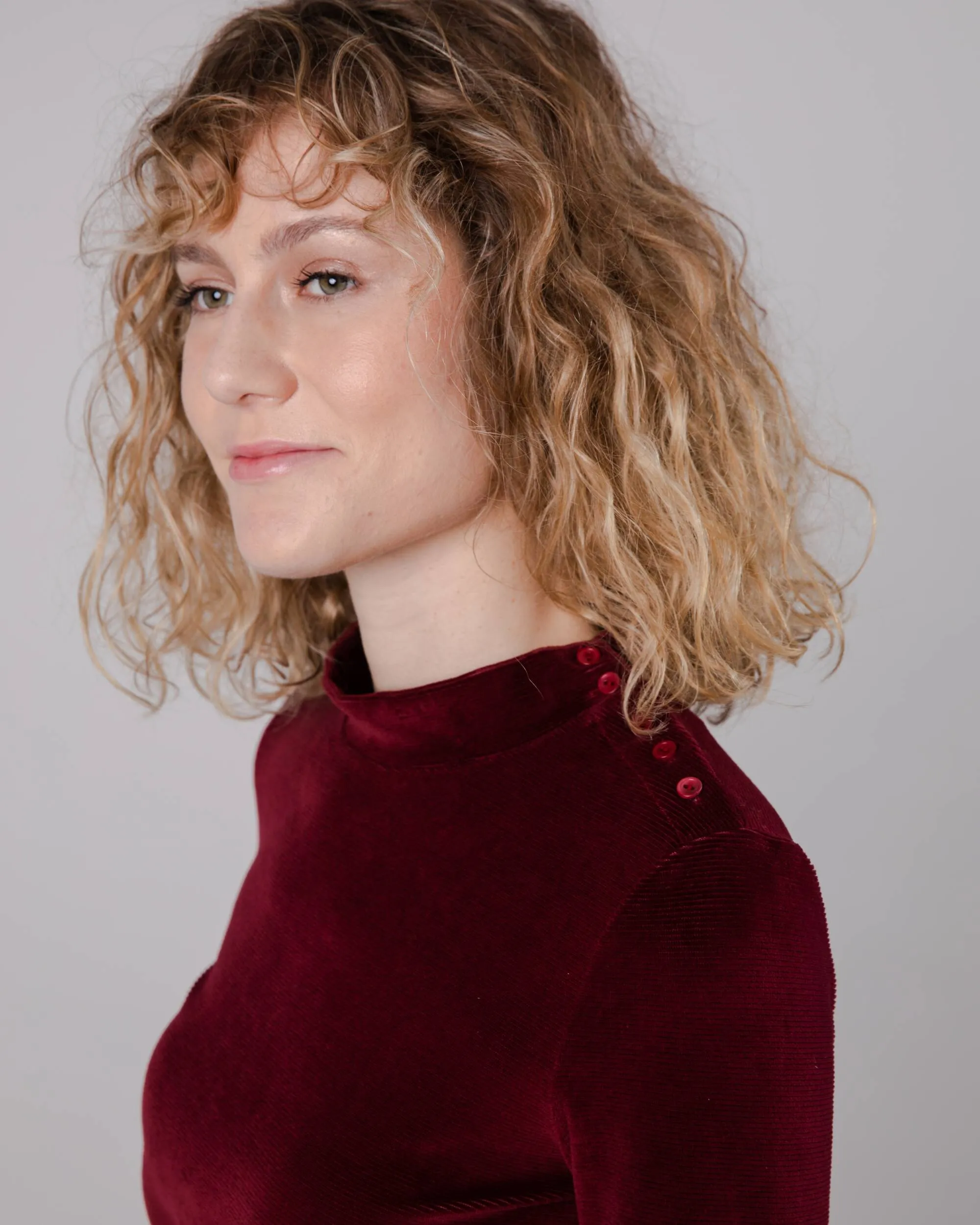 Casual Comfort Velvet Perkins Sweater Prune