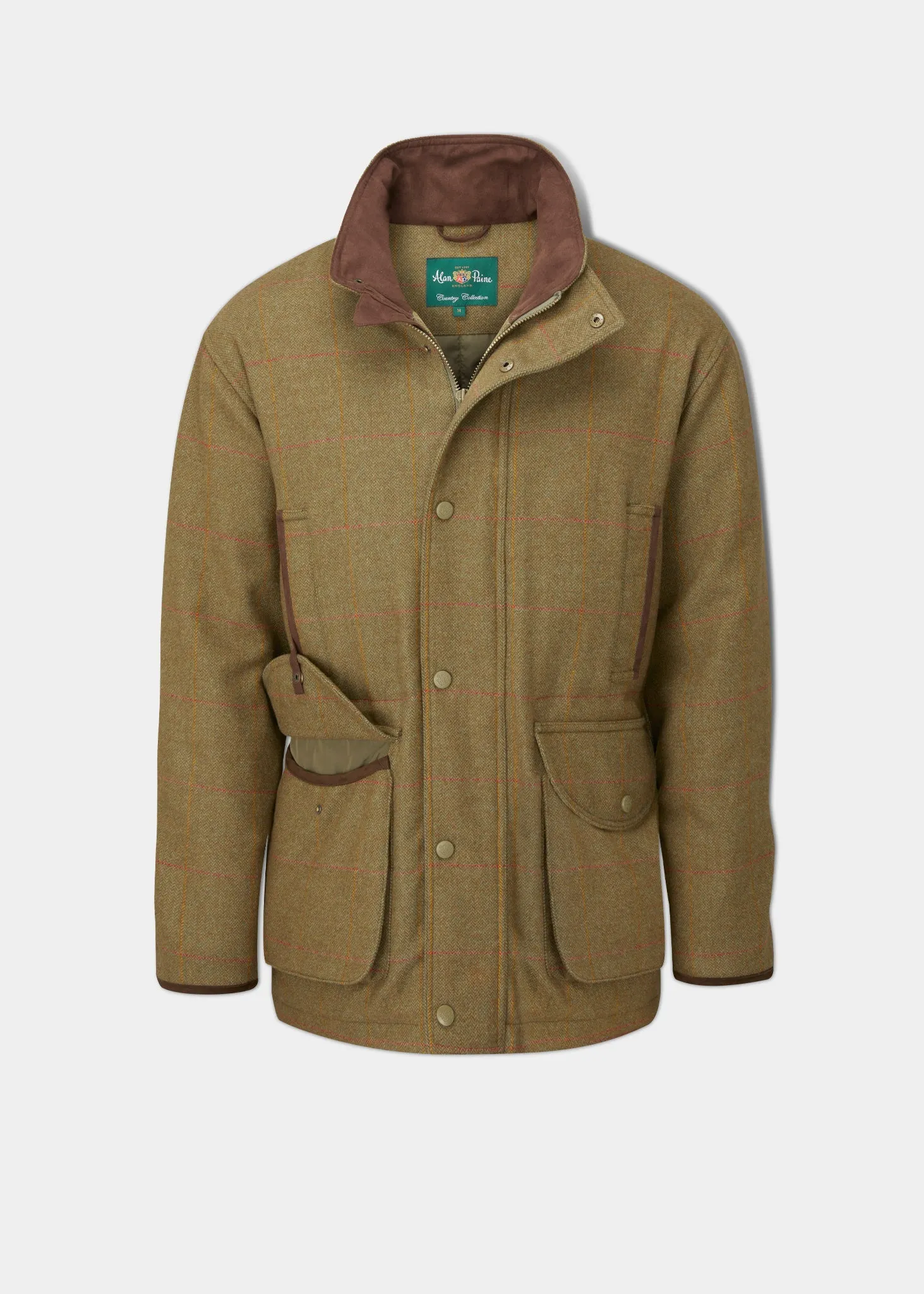 Combrook Men's Tweed Shooting Field Coat In Hawthorn - Shooting Fit Reinforced Zippers