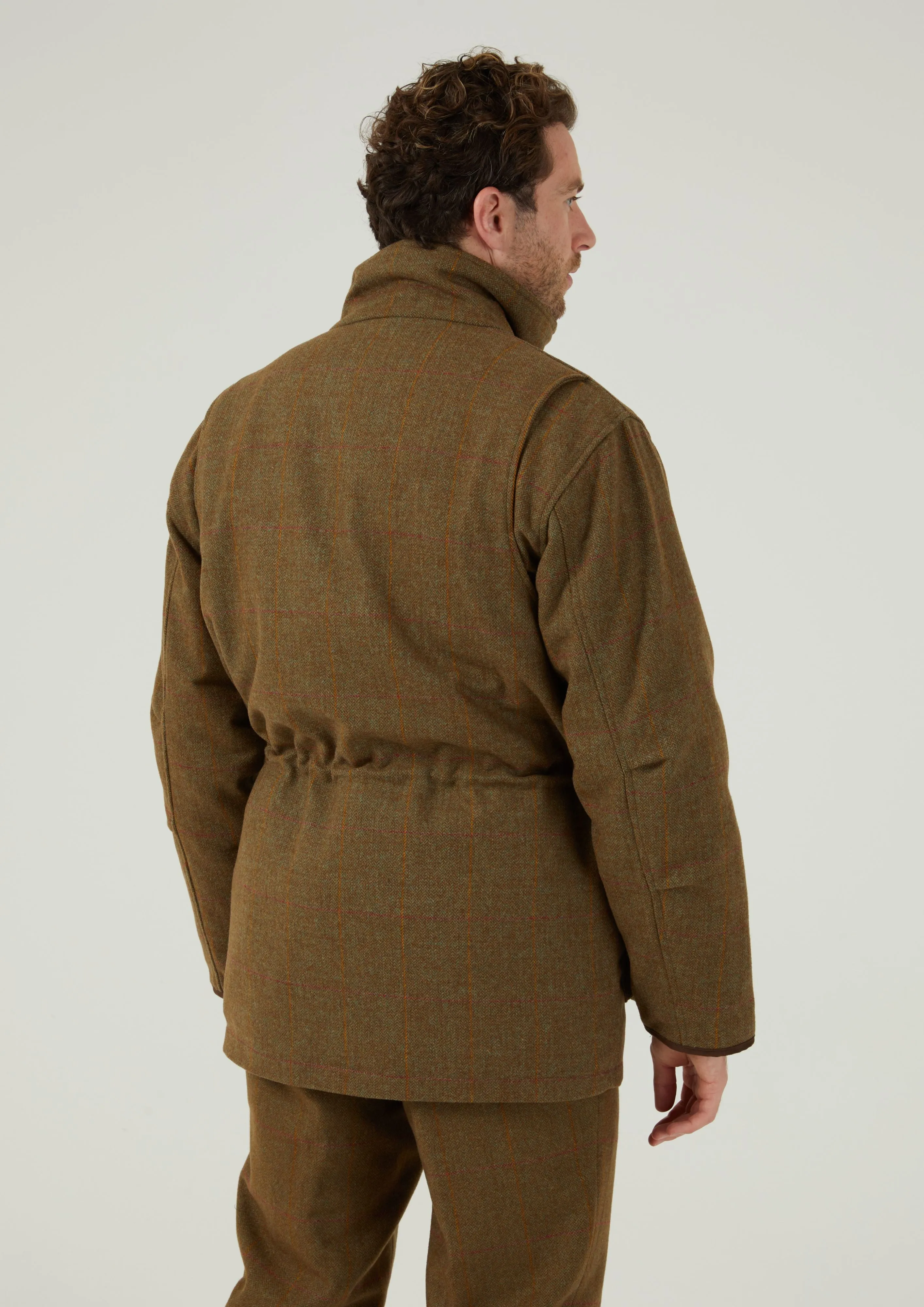 Combrook Men's Tweed Shooting Field Coat In Hawthorn - Shooting Fit Sun Protection Fabric Modular Attachment System