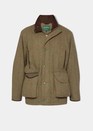 Combrook Men's Tweed Shooting Field Coat In Sage - Shooting Fit Lightweight Warmth Core