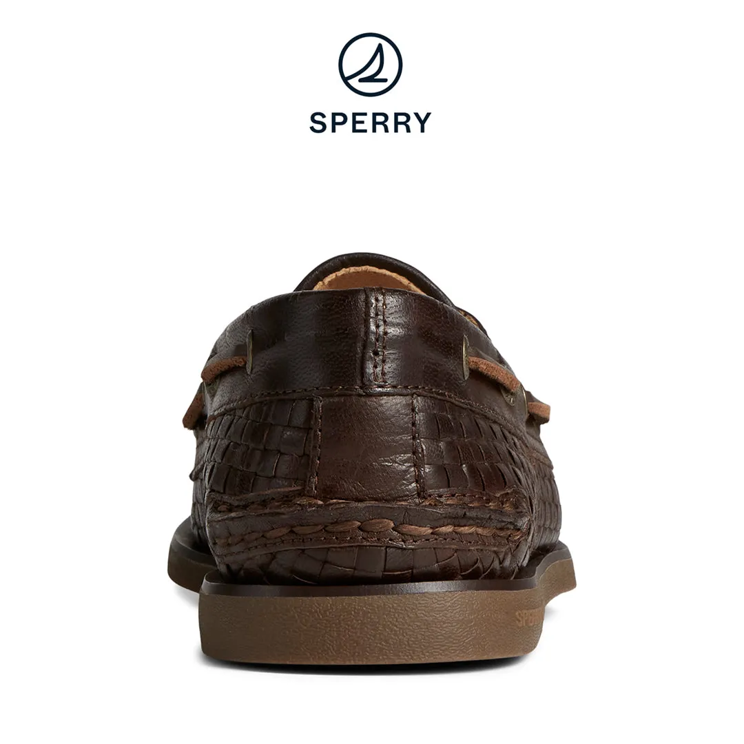 Suede Men's Authentic Original? Gold Cup? Woven Boat Shoe - Brown (STS25052)