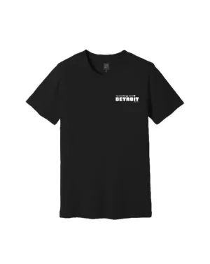 Say Nice Things About Detroit Left Chest Print T-Shirt - Black Classic Style Trend Sleek Layers