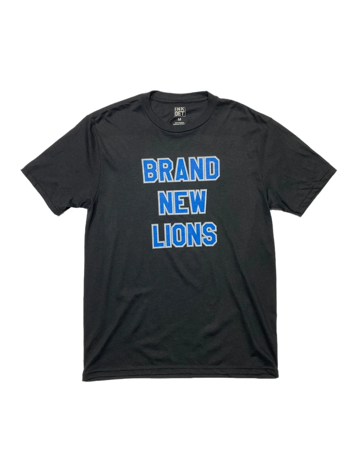 Ink Detroit - Brand New Lions Tri-Blend T-Shirt - Black Layered Neckline Ethically Sourced Materials