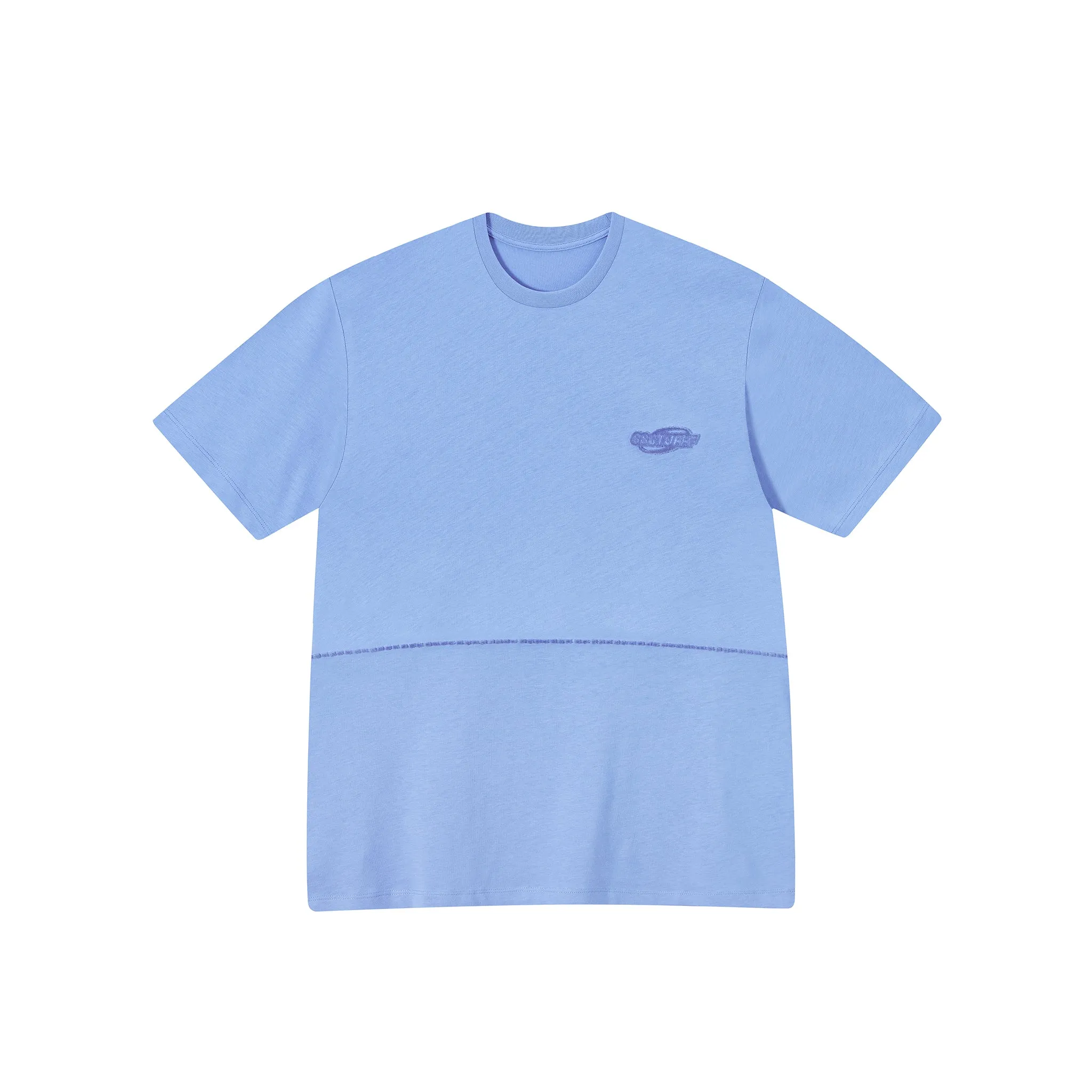 FUWARI Embroidery Tee RibbedNeckBanding cotton material