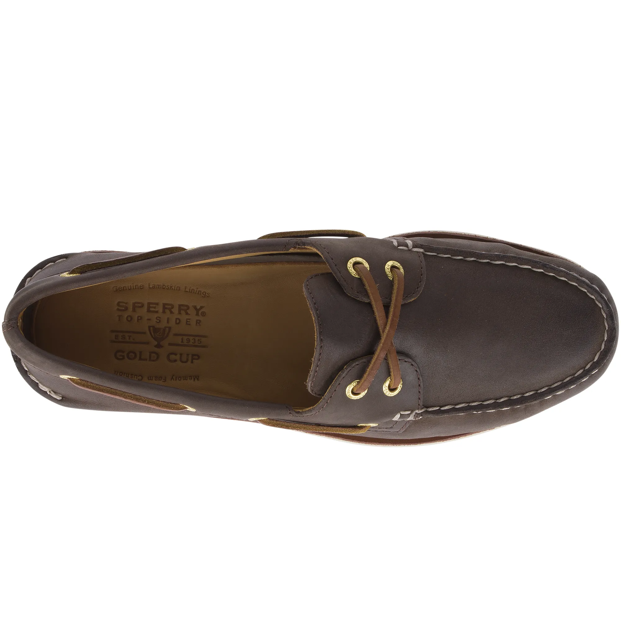 Flat Heel Men's Gold Cup? Authentic Original? Boat Shoe - Brown (0219493)