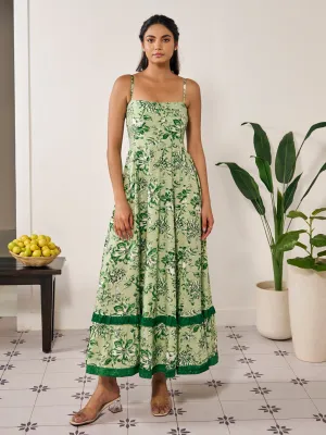 garden party Style Moment Women's long dress with and ruffle detailing