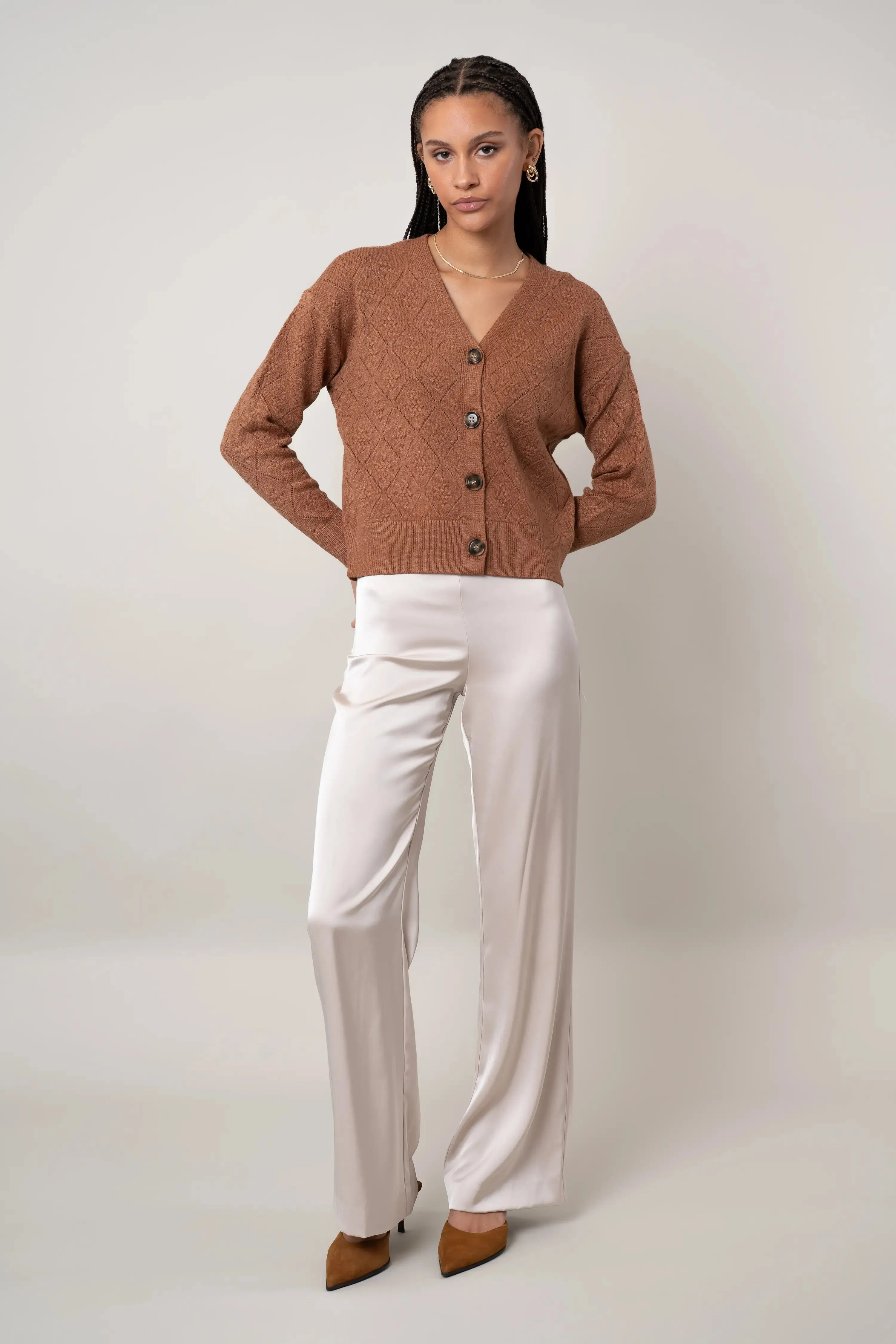 Royal Charm NonRestrictiveFit The Diamond Stitch Cardigan