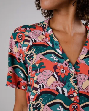 Yeye Weller Aloha Blouse Red Perfect for Vacation