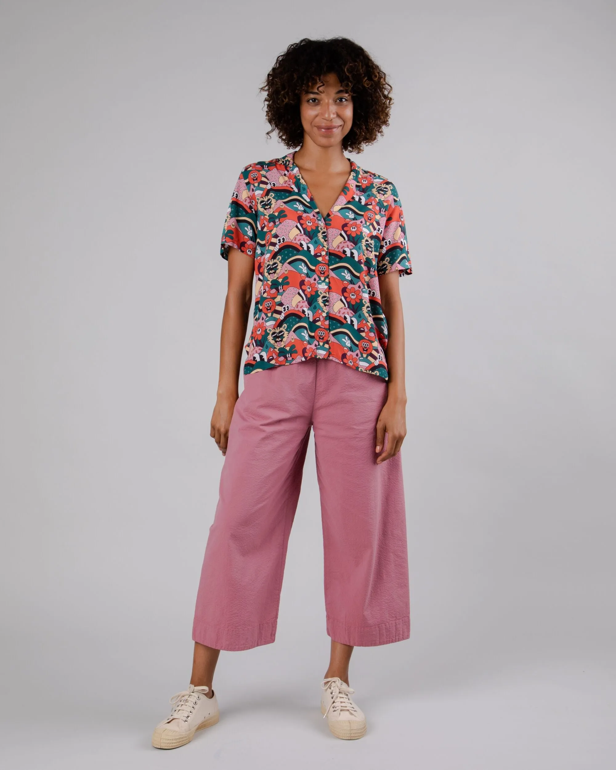 Yeye Weller Aloha Blouse Red Comfy Look
