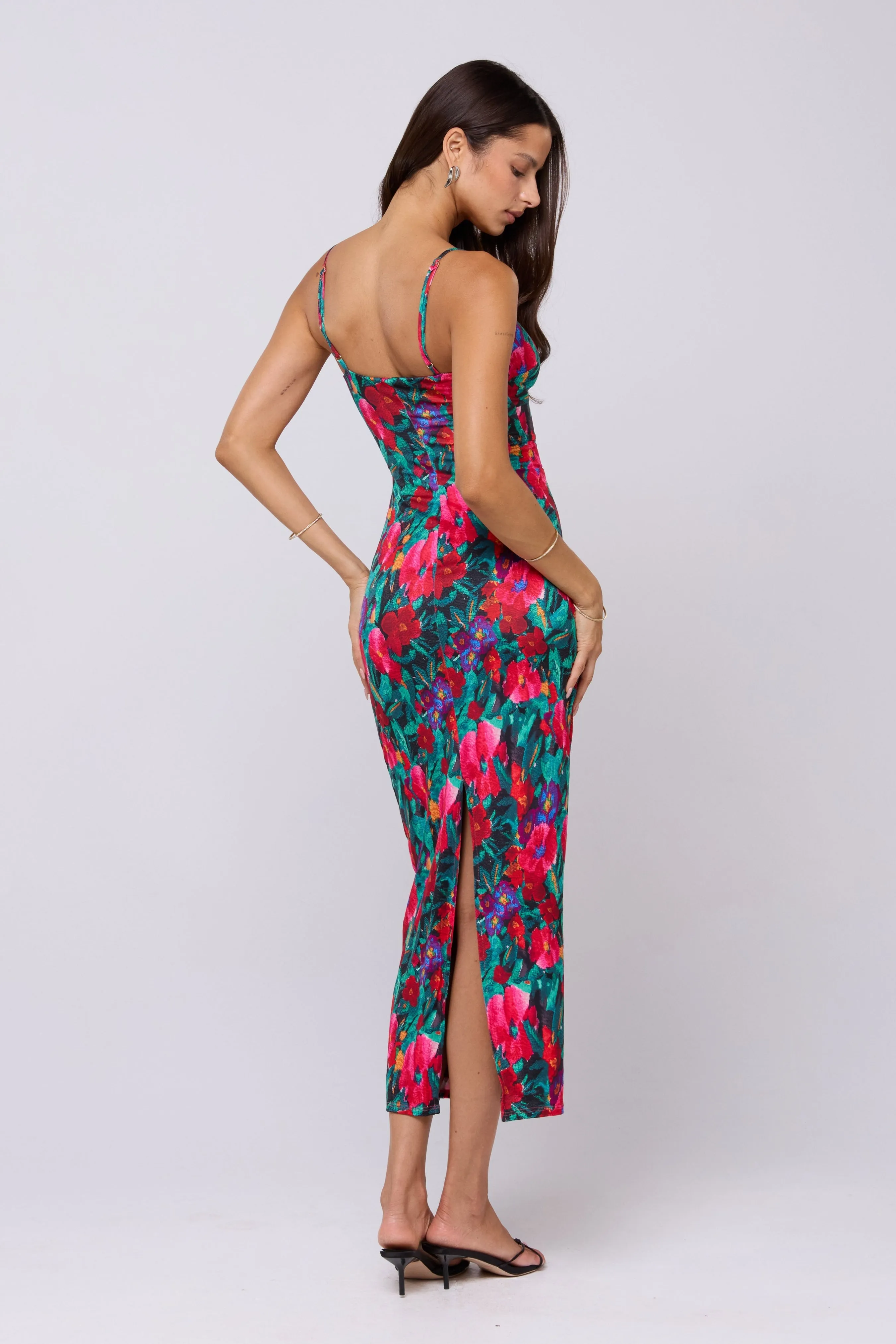 Flowy Cut Texture Mood Summer Dress in Resort