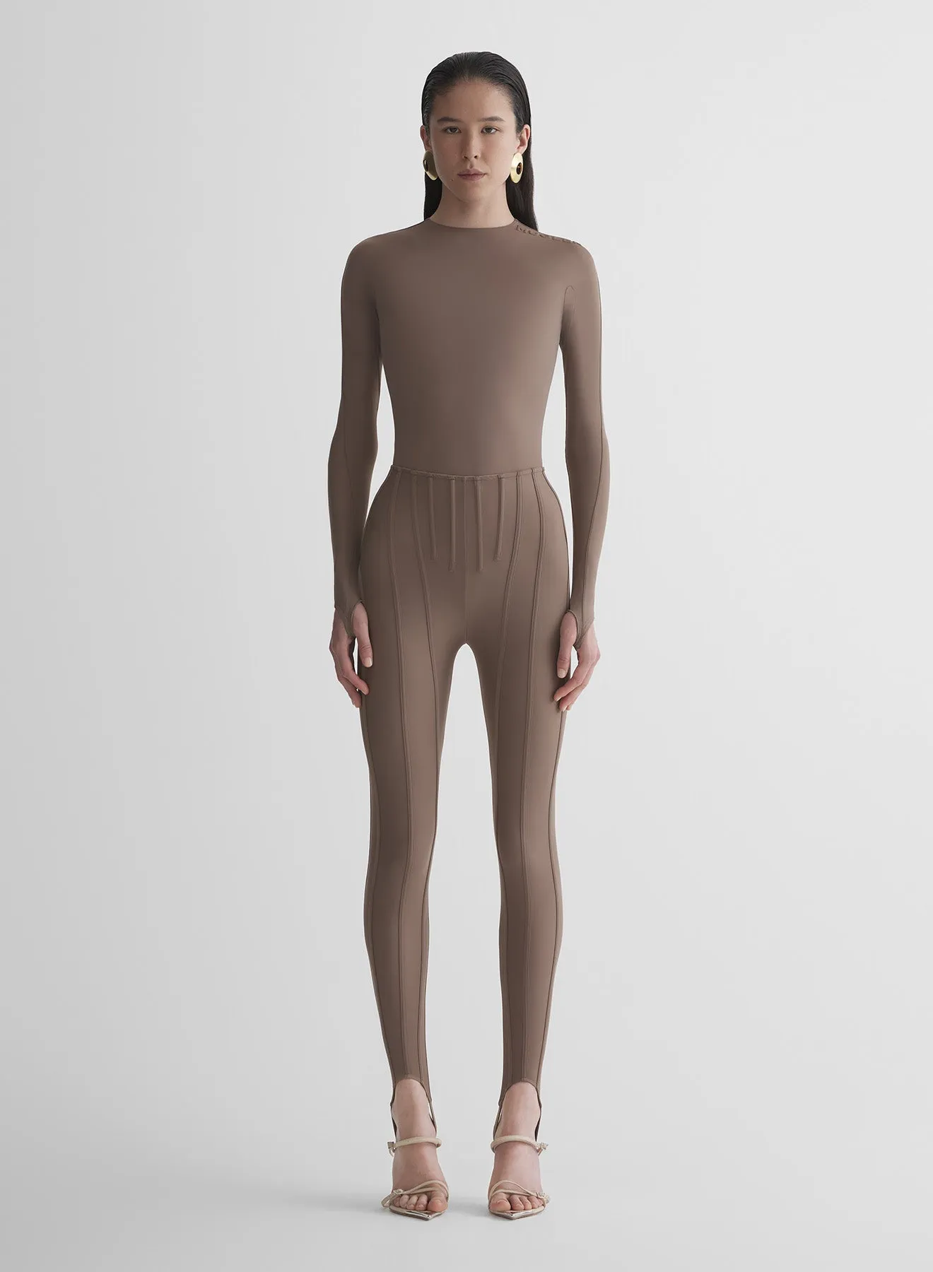 Form Fit Comfort mocha corseted leggings