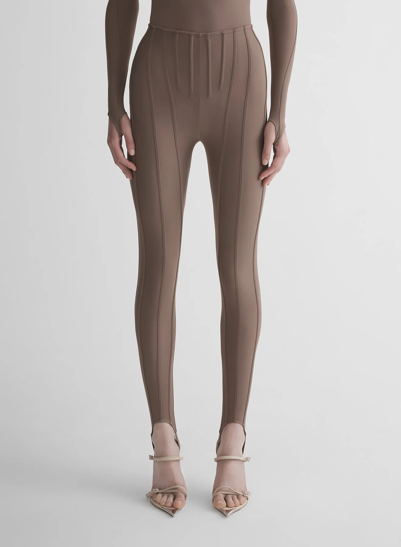 Essential Comfort Wear mocha corseted leggings