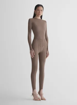 Sweat Resistant AntibacterialCoating mocha corseted leggings