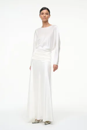 FREDA SILK DRESS | IVORY Fit Base Bow Soft