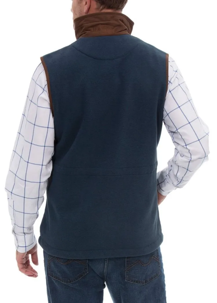 Aylsham Men's Fleece Gilet In Blue Steel - Regular Fit Fade Resistant Fabric Workwear Comfort