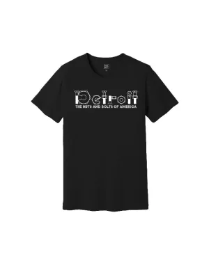 Circular Knit Design Ink Detroit - Nuts and Bolts T-Shirt - Black