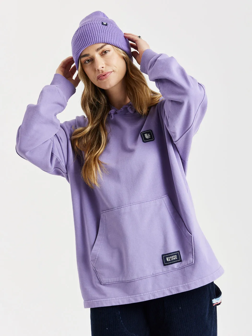 Lumi Oversized Hoodie Deep Lavender tribal print