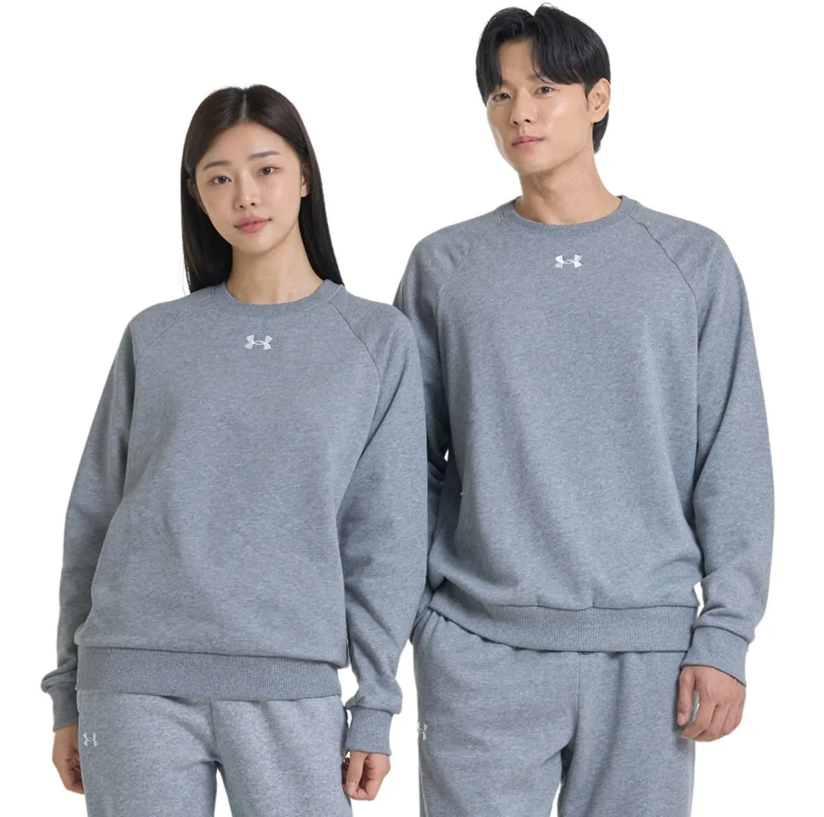 UA Rival Fleece Crew | BLACK/WHITE Outdoor Fit