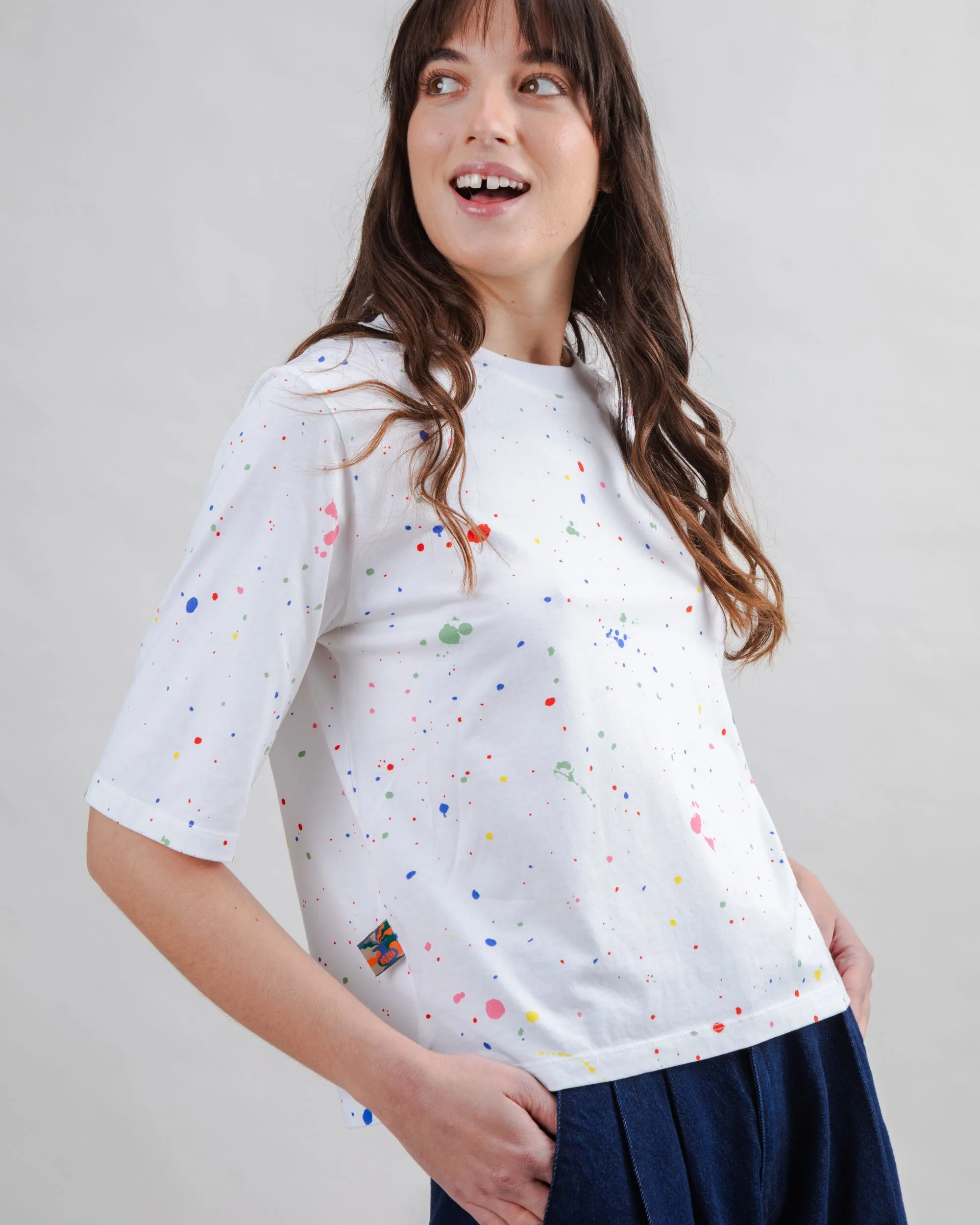Splash Paint Squared Tee White Quick Comfort Wear Comfy Vibes