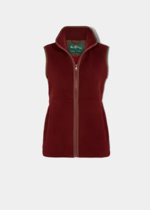 Aylsham Ladies Fleece Gilet In Bloodstone - Regular Fit Brunch Outfit
