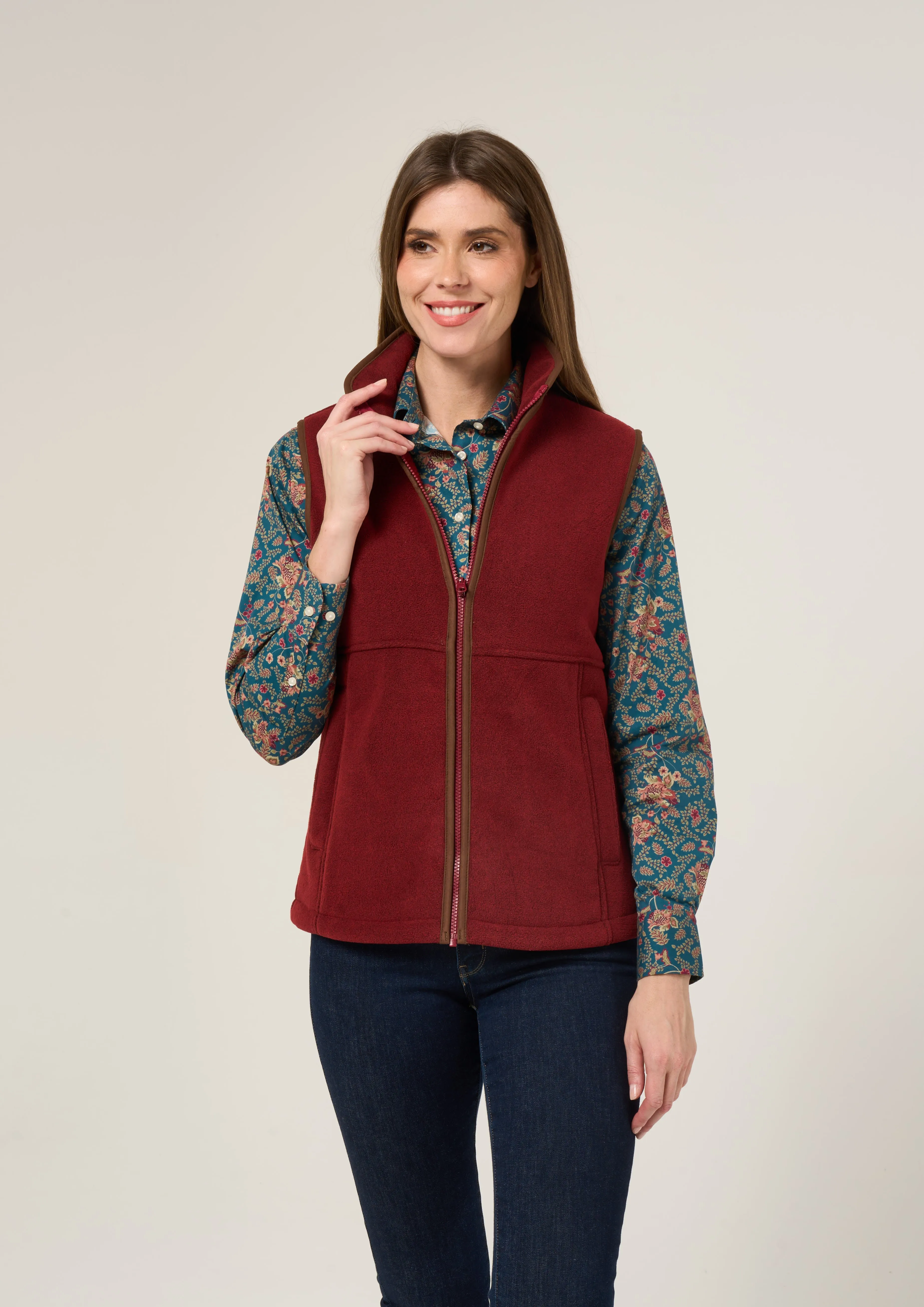 Aylsham Ladies Fleece Gilet In Bloodstone - Regular Fit Weekend Errand