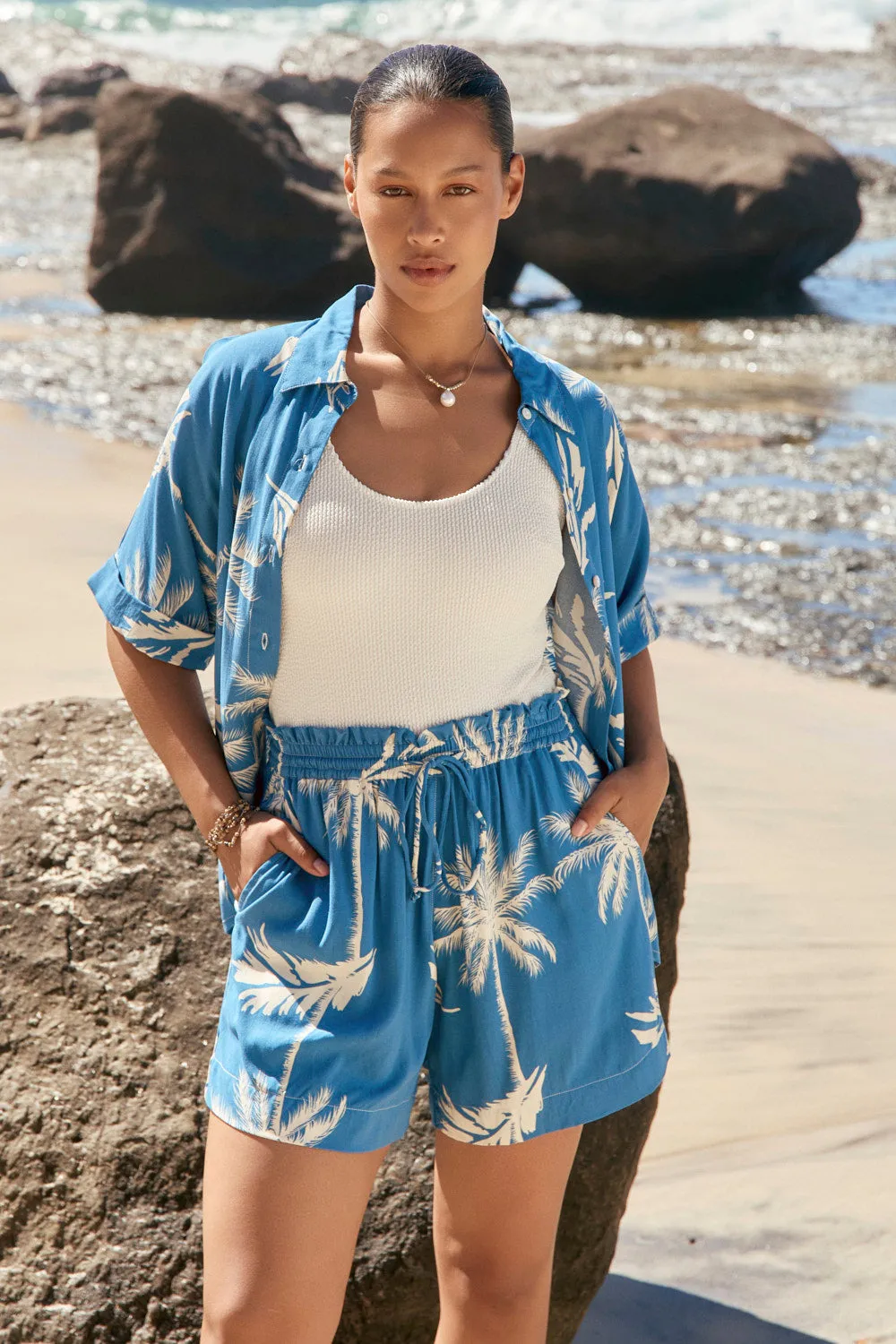 Carmen Resort Shirt in Soleil Cove TearResistant Fabric Relaxed fit wear