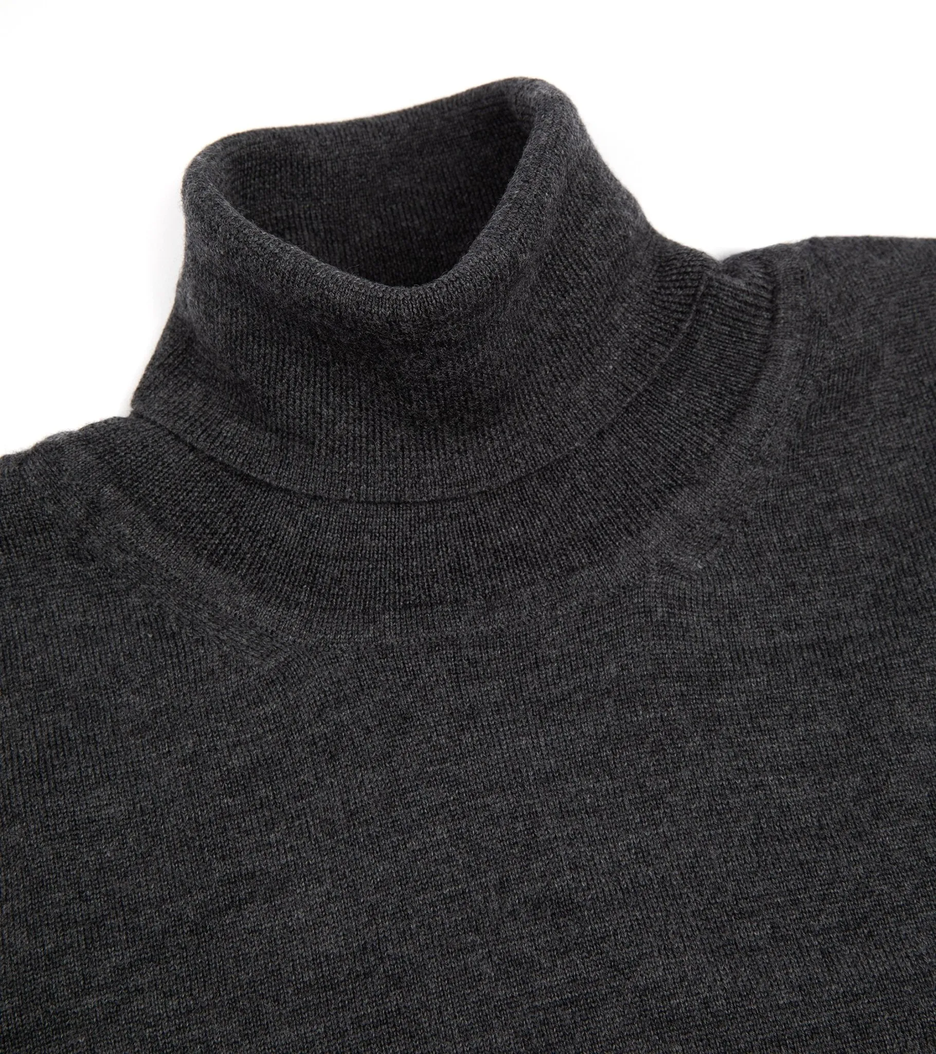 Sustainable Wear Trendy Trousers Trunk William Merino Roll Neck Sweater: Charcoal