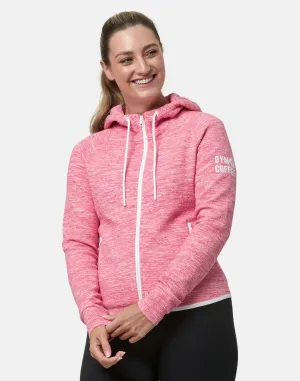Fashionable Hoodie Pink Fleck Zip Hoodie